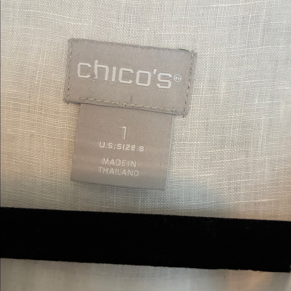 Chico's Elegant White 100% Linen Blouse - M (1) - Picture 2 of 5